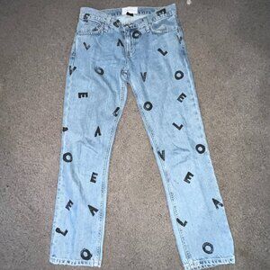 CURRENT/ELLIOTT "LOVE" Graffiti Denim Jeans - EUC - Size 25